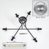 Koyoto Plafoniera, Lampada a sfera 78 cm Chiaro, Grigio fumo, 6-Luci