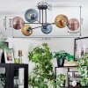 Koyoto Plafoniera, Lampada a sfera 80 cm Blu, Oro, Ramato, 6-Luci