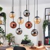 Gastor Lampadario a sospensione, Lampada a sfera, Lampada a sospensione Ambrato, Cromo, Ramato, Grigio fumo, 8-Luci