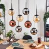 Gastor Lampadario a sospensione, Lampada a sfera, Lampada a sospensione Ambrato, Cromo, Ramato, Grigio fumo, 8-Luci