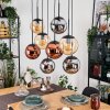 Gastor Lampadario a sospensione, Lampada a sfera, Lampada a sospensione Ambrato, Cromo, Ramato, Grigio fumo, 8-Luci