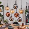 Gastor Lampadario a sospensione, Lampada a sfera, Lampada a sospensione Ambrato, Cromo, Ramato, Grigio fumo, 8-Luci
