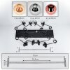 Gastor Lampadario a sospensione, Lampada a sfera, Lampada a sospensione Ambrato, Cromo, Ramato, Grigio fumo, 8-Luci