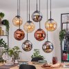 Gastor Lampadario a sospensione, Lampada a sfera, Lampada a sospensione Ambrato, Cromo, Ramato, Grigio fumo, 8-Luci