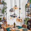 Koyoto Lampadario a sospensione, Lampada a sfera, Lampada a sospensione Ambrato, Chiaro, Grigio fumo, 6-Luci
