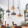 Koyoto Lampadario a sospensione, Lampada a sfera, Lampada a sospensione Ambrato, Chiaro, Grigio fumo, 6-Luci