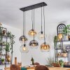 Koyoto Lampadario a sospensione, Lampada a sfera, Lampada a sospensione Ambrato, Chiaro, Grigio fumo, 6-Luci