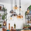 Koyoto Lampadario a sospensione, Lampada a sfera, Lampada a sospensione Ambrato, Chiaro, Grigio fumo, 6-Luci