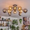 Koyoto Plafoniera, Lampada a sfera 82 cm Ambrato, Grigio fumo, 10-Luci