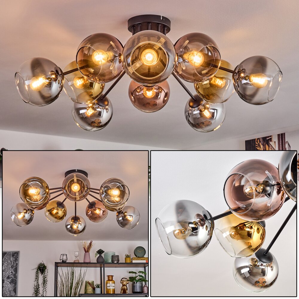 Koyoto Plafoniera, Lampada a sfera 81 cm Oro, Chiaro, Ramato, Grigio fumo, 10-Luci main product photo