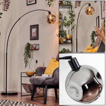 Ripoll Lampada da terra, Lampade ad arco Nero, 1-Luce