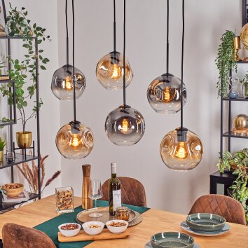 Ripoll Lampadario a sospensione, Lampada a sfera, Lampada a sospensione Ambrato, Chiaro, Grigio fumo, 6-Luci