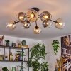 Koyoto Plafoniera, Lampada a sfera 86 cm Ambrato, Chiaro, Grigio fumo, 8-Luci
