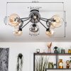 Koyoto Plafoniera, Lampada a sfera 86 cm Ambrato, Chiaro, Grigio fumo, 8-Luci
