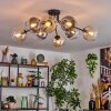 Koyoto Plafoniera, Lampada a sfera 86 cm Ambrato, Chiaro, Grigio fumo, 8-Luci