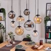 Gastor Lampadario a sospensione, Lampada a sfera, Lampada a sospensione Ambrato, Cromo, Chiaro, Grigio fumo, 8-Luci