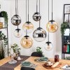 Gastor Lampadario a sospensione, Lampada a sfera, Lampada a sospensione Ambrato, Cromo, Chiaro, Grigio fumo, 8-Luci