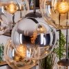 Gastor Lampadario a sospensione, Lampada a sfera, Lampada a sospensione Ambrato, Cromo, Chiaro, Grigio fumo, 8-Luci
