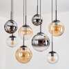 Gastor Lampadario a sospensione, Lampada a sfera, Lampada a sospensione Ambrato, Cromo, Chiaro, Grigio fumo, 8-Luci