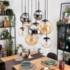 Gastor Lampadario a sospensione, Lampada a sfera, Lampada a sospensione Ambrato, Cromo, Chiaro, Grigio fumo, 8-Luci