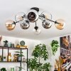 Koyoto Plafoniera, Lampada a sfera 86 cm Ambrato, Cromo, Chiaro, Grigio fumo, 8-Luci