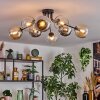 Koyoto Plafoniera, Lampada a sfera 86 cm Ambrato, Cromo, Chiaro, Grigio fumo, 8-Luci