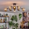 Koyoto Plafoniera, Lampada a sfera 86 cm Ambrato, Cromo, Chiaro, Grigio fumo, 8-Luci