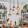 Koyoto Lampadario a sospensione, Lampada a sfera, Lampada a sospensione Ambrato, Chiaro, Grigio fumo, 6-Luci