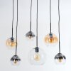 Koyoto Lampadario a sospensione, Lampada a sfera, Lampada a sospensione Ambrato, Chiaro, Grigio fumo, 6-Luci