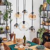 Koyoto Lampadario a sospensione, Lampada a sfera, Lampada a sospensione Ambrato, Chiaro, Grigio fumo, 6-Luci