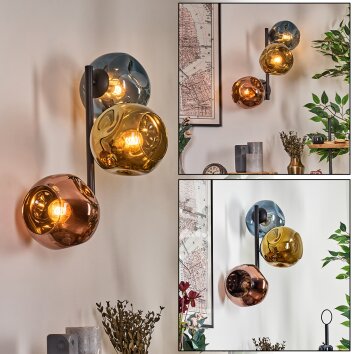Ripoll Lampada a sfera, Applique Blu, Oro, Ramato, 3-Luci