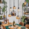Koyoto Lampadario a sospensione, Lampada a sfera, Lampada a sospensione Ambrato, Cromo, Chiaro, Grigio fumo, 6-Luci