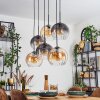 Koyoto Lampadario a sospensione, Lampada a sfera, Lampada a sospensione Ambrato, Chiaro, Grigio fumo, 6-Luci