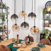 Koyoto Lampadario a sospensione, Lampada a sfera, Lampada a sospensione Ambrato, Chiaro, Grigio fumo, 6-Luci
