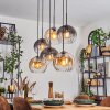 Koyoto Lampadario a sospensione, Lampada a sfera, Lampada a sospensione Ambrato, Chiaro, Grigio fumo, 6-Luci
