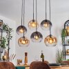 Koyoto Lampadario a sospensione, Lampada a sfera, Lampada a sospensione Ambrato, Chiaro, Grigio fumo, 6-Luci