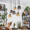 Koyoto Lampadario a sospensione, Lampada a sfera, Lampada a sospensione Ambrato, Grigio fumo, 6-Luci