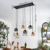 Koyoto Lampadario a sospensione, Lampada a sfera, Lampada a sospensione Ambrato, Grigio fumo, 6-Luci