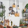 Koyoto Lampadario a sospensione, Lampada a sfera, Lampada a sospensione Ambrato, Chiaro, Grigio fumo, 6-Luci