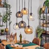 Koyoto Lampadario a sospensione, Lampada a sfera, Lampada a sospensione Ambrato, Chiaro, Grigio fumo, 6-Luci