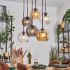 Koyoto Lampadario a sospensione, Lampada a sfera, Lampada a sospensione Ambrato, Chiaro, Grigio fumo, 6-Luci