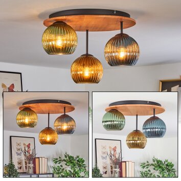 Koyoto Plafoniera, Lampada a sfera 40 cm Écru, Nero, 3-Luci