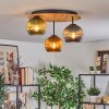 Koyoto Plafoniera, Lampada a sfera Écru, Nero, 3-Luci