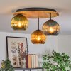 Koyoto Plafoniera, Lampada a sfera Écru, Nero, 3-Luci