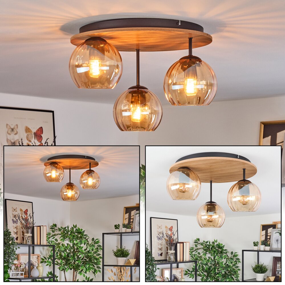 Koyoto Plafoniera, Lampada a sfera Écru, Nero, 3-Luci main product photo