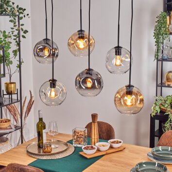 Ripoll Lampadario a sospensione, Lampada a sfera, Lampada a sospensione Ambrato, Chiaro, Grigio fumo, 6-Luci