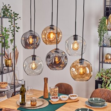 Ripoll Lampadario a sospensione, Lampada a sfera, Lampada a sospensione Ambrato, Chiaro, Grigio fumo, 6-Luci