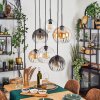 Koyoto Lampadario a sospensione, Lampada a sfera, Lampada a sospensione Ambrato, Chiaro, Grigio fumo, 6-Luci