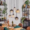 Koyoto Lampadario a sospensione, Lampada a sfera, Lampada a sospensione Ambrato, Chiaro, Grigio fumo, 6-Luci
