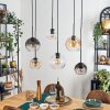 Koyoto Lampadario a sospensione, Lampada a sfera, Lampada a sospensione Ambrato, Chiaro, Grigio fumo, 6-Luci